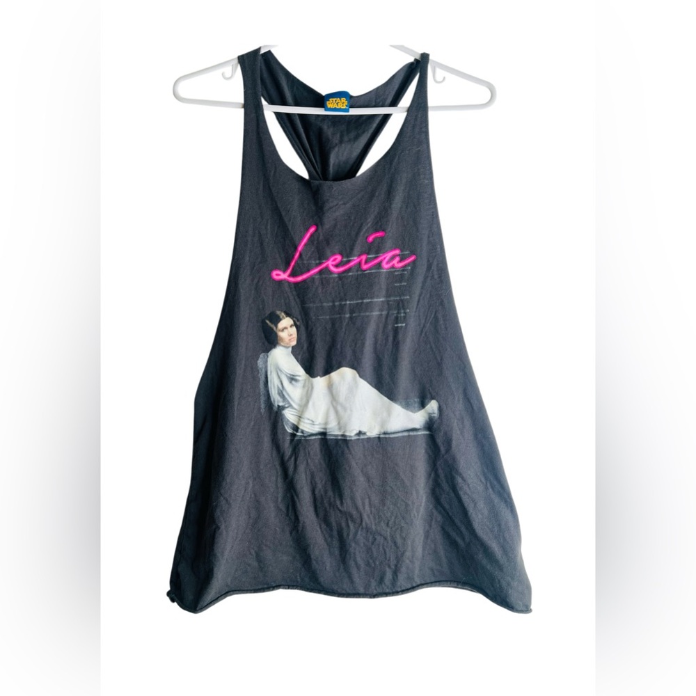 Star Wars Leia Graphic Women's Tank Top - Black and Pink